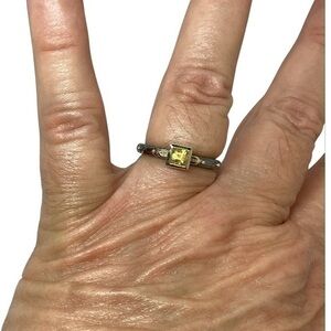 Sterling silver yellow citrine ring